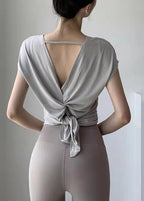 New Light Grey Yoga Top