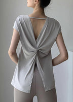 New Light Grey Yoga Top