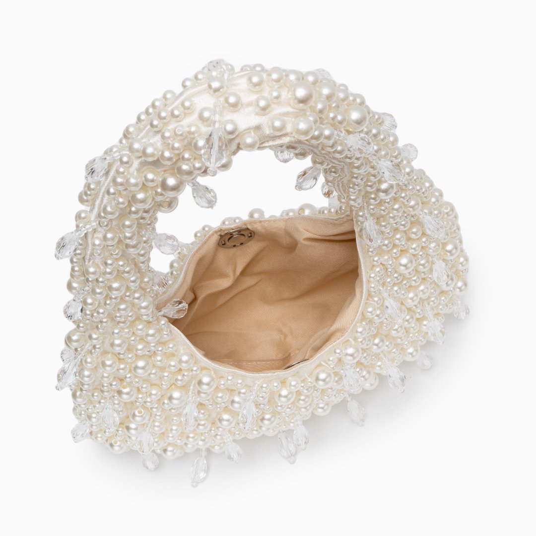 Pearl Bead Sculpted Handbag