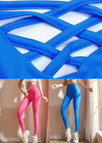 Rose High Waist Patchwork Capri Athletic Leggings