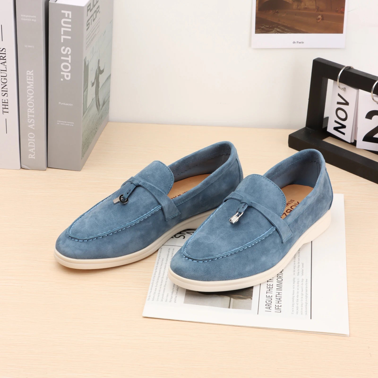 Designer Luxury Women's and man's Loafers round Toe Suede Flats with Rubber Stitching Best Selling Elegant Casual Shoes