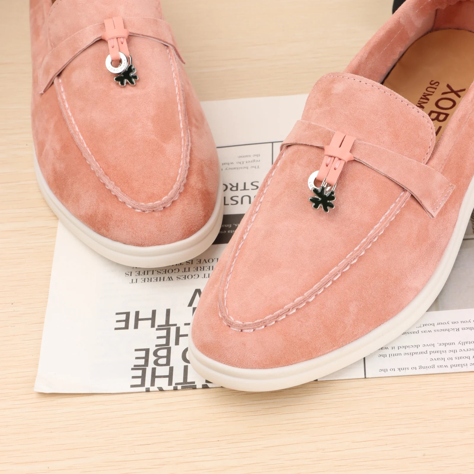 Designer Luxury Women's and man's Loafers round Toe Suede Flats with Rubber Stitching Best Selling Elegant Casual Shoes