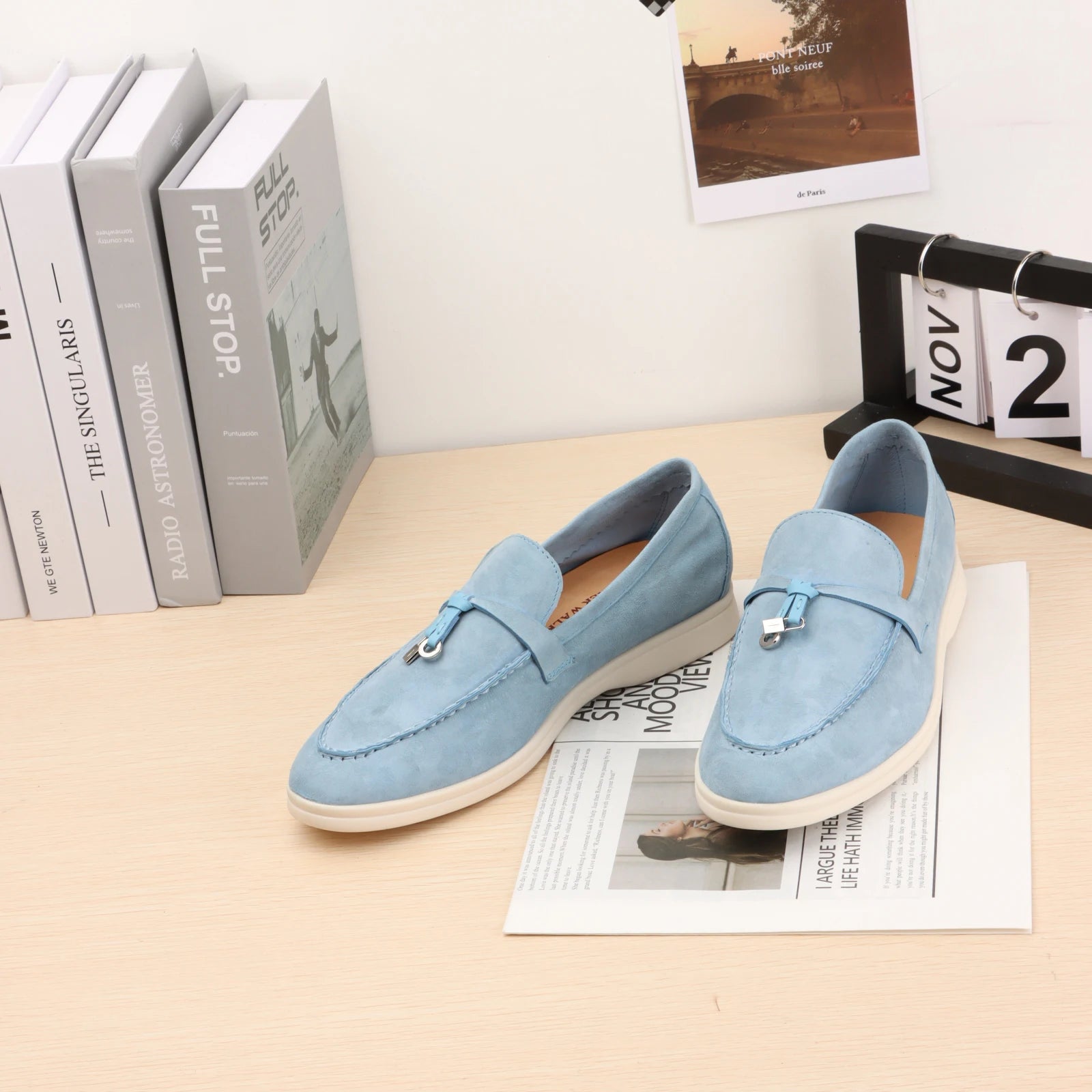 Designer Luxury Women's and man's Loafers round Toe Suede Flats with Rubber Stitching Best Selling Elegant Casual Shoes