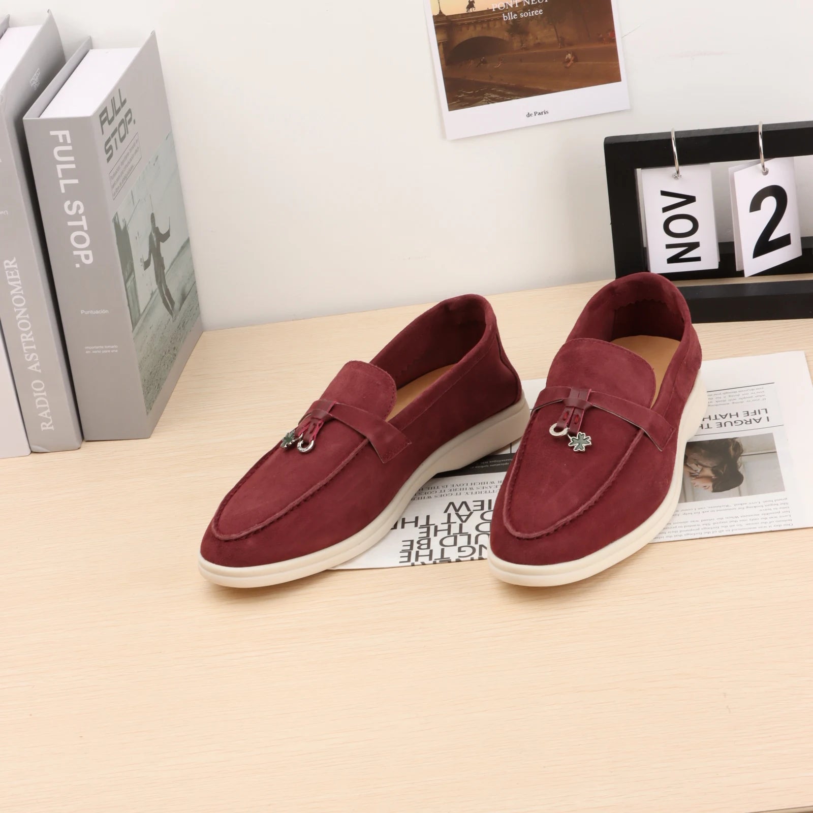 Designer Luxury Women's and man's Loafers round Toe Suede Flats with Rubber Stitching Best Selling Elegant Casual Shoes