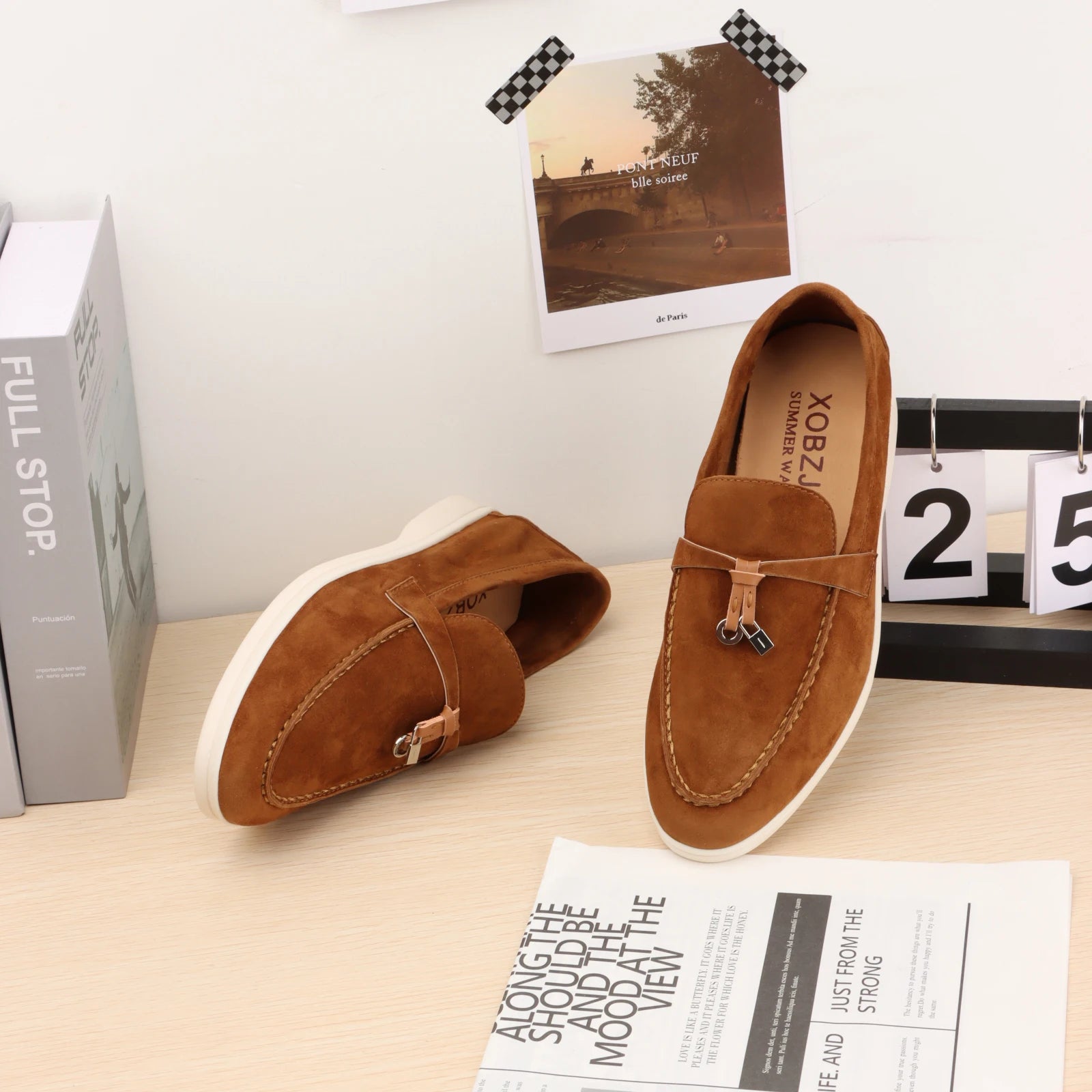 Designer Luxury Women's and man's Loafers round Toe Suede Flats with Rubber Stitching Best Selling Elegant Casual Shoes