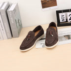 Designer Luxury Women's and man's Loafers round Toe Suede Flats with Rubber Stitching Best Selling Elegant Casual Shoes