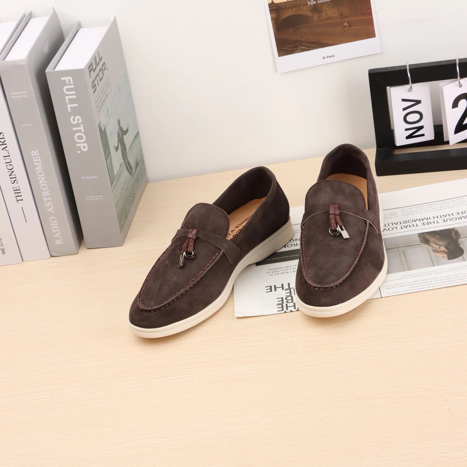 Designer Luxury Women's and man's Loafers round Toe Suede Flats with Rubber Stitching Best Selling Elegant Casual Shoes