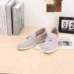 Designer Luxury Women's and man's Loafers round Toe Suede Flats with Rubber Stitching Best Selling Elegant Casual Shoes