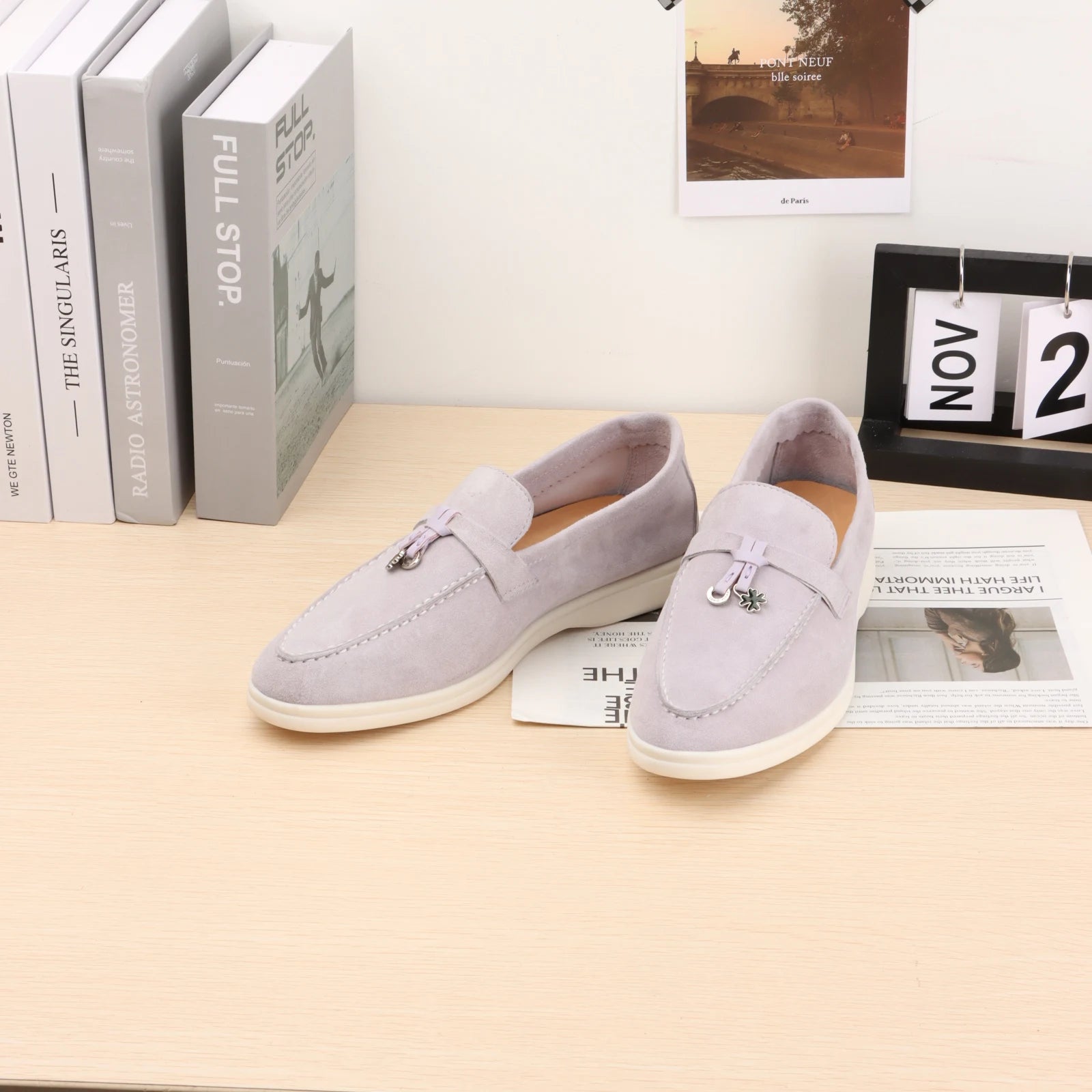Designer Luxury Women's and man's Loafers round Toe Suede Flats with Rubber Stitching Best Selling Elegant Casual Shoes