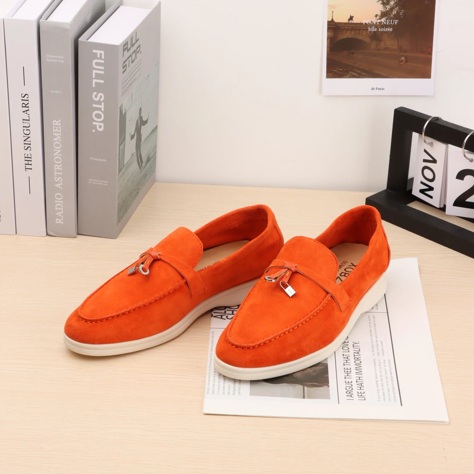 Designer Luxury Women's and man's Loafers round Toe Suede Flats with Rubber Stitching Best Selling Elegant Casual Shoes