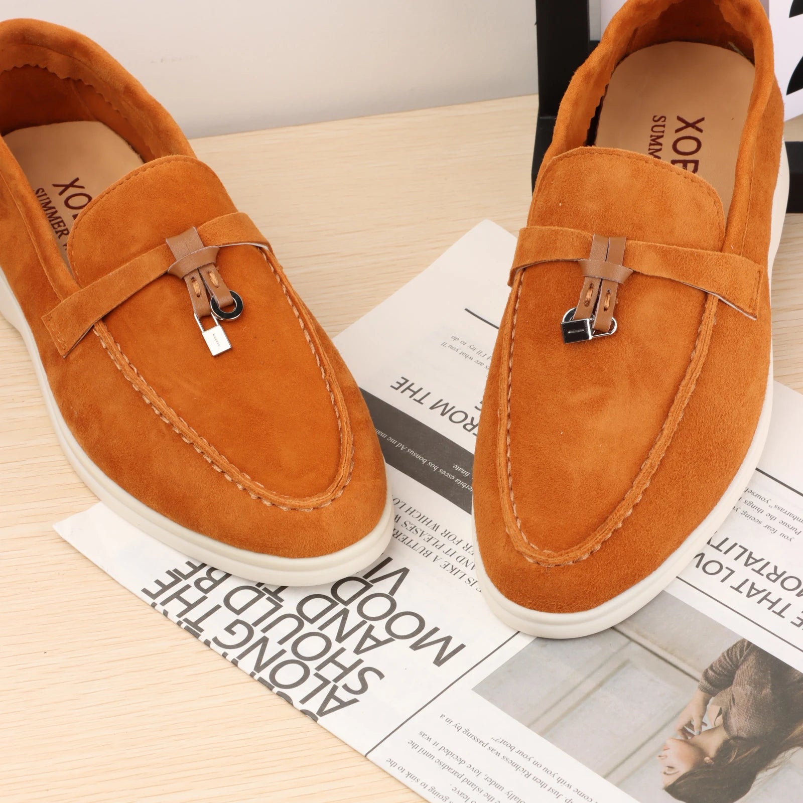 Designer Luxury Women's and man's Loafers round Toe Suede Flats with Rubber Stitching Best Selling Elegant Casual Shoes