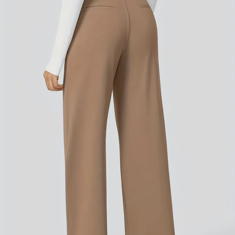 High Waist Stretchy Straight Leg Pants 9 Inch Long Women's Denim PVC Casual Trousers Asymmetrical Design Spring Fashion