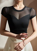 Black Tulle Yoga Top