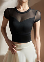 Black Tulle Yoga Top