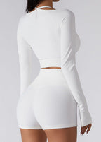 Simple Black U Neck Yoga Bra And Leggings Set Suit