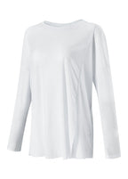 Simple White Asymmetrical Long Sleeve Yoga Smock Top
