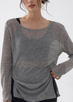 Style Dark Grey Side Open Yoga Tank Tops