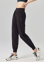 Unique Black High Waist Yoga Beam Pants