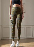 Unique Green Print Butt Scrunch Capri Gym Yoga Leggings