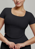 Women Black Yoga Top