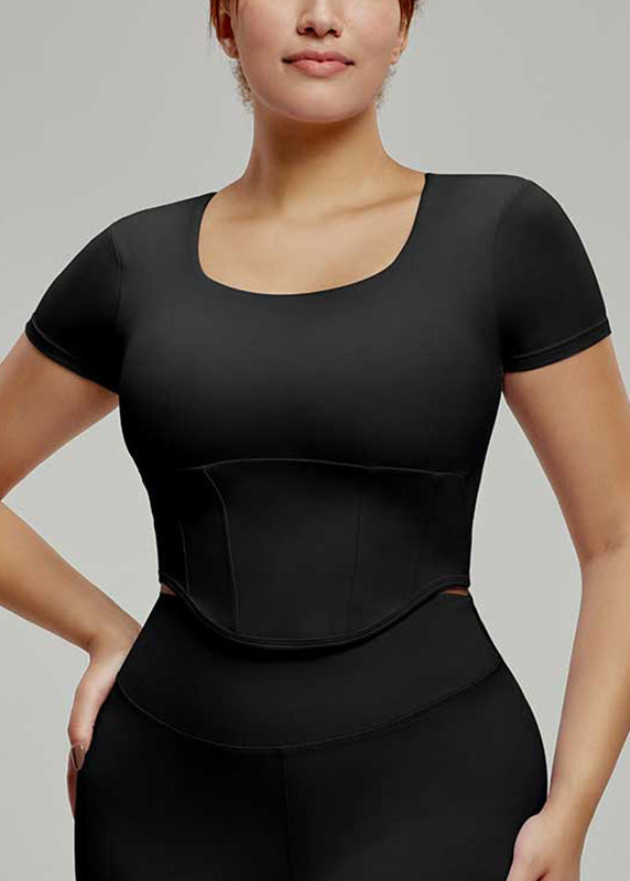 Women Black Yoga Top