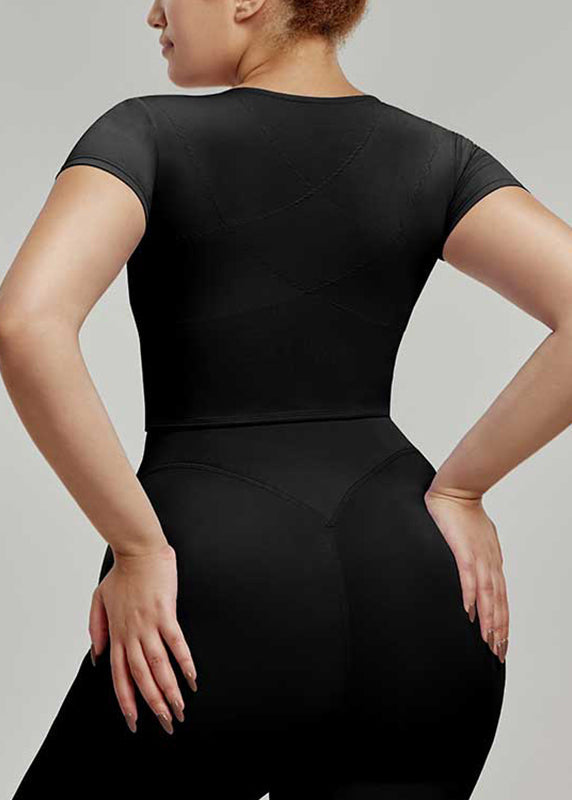 Women Black Yoga Top