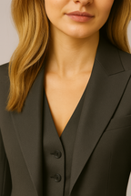 Three-Piece Slim Fit Suit – Tailored Blazer, Vest, and Trousers