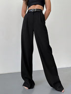 High Waisted Loose  Suit Trousers