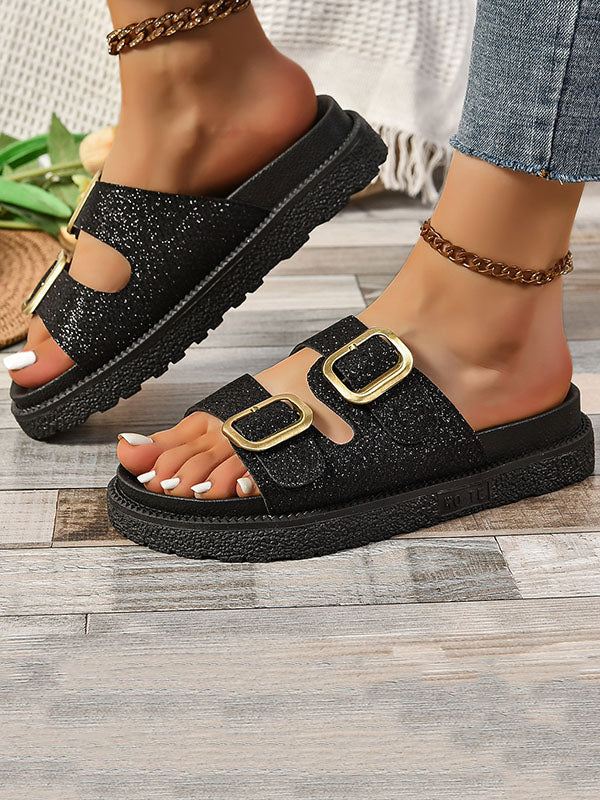 Belt Shiny Sandals