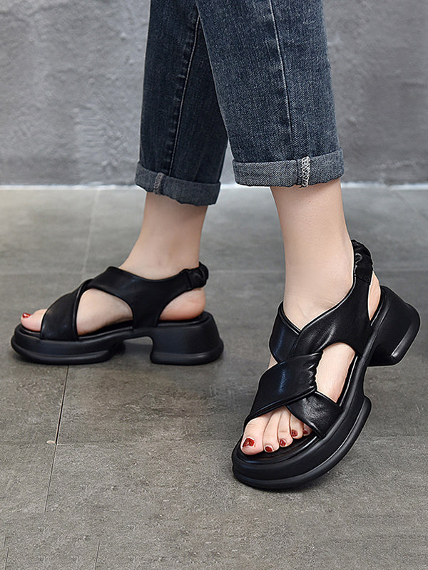 Leaher Platform Sandals