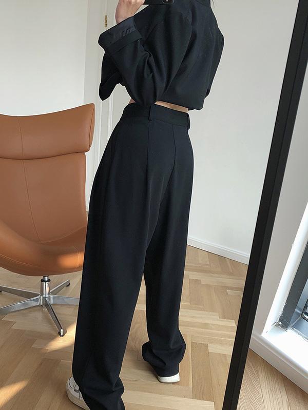 Loose Empire Wide Leg Pants