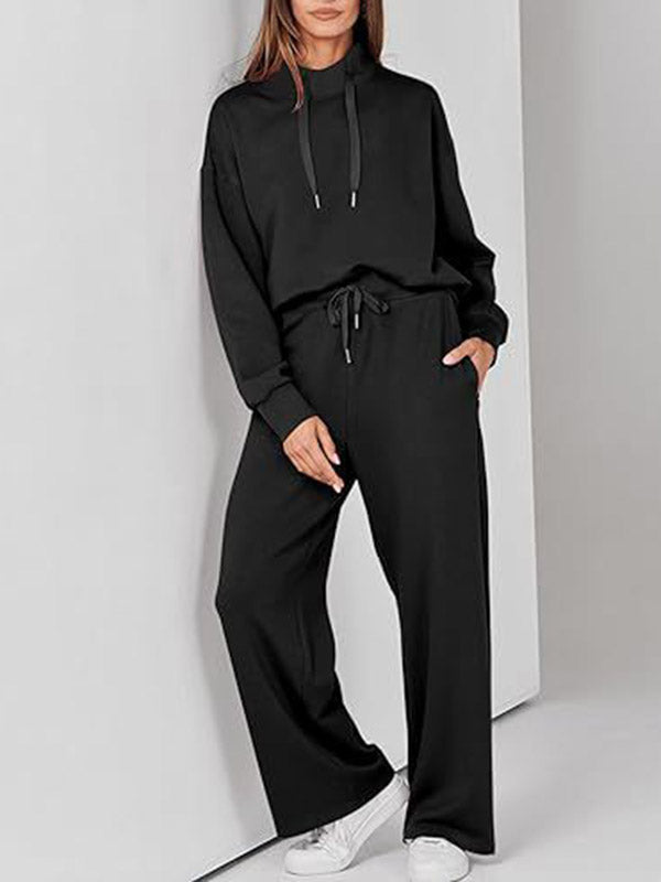 High Waisted Sweatshirt + Trousers Set