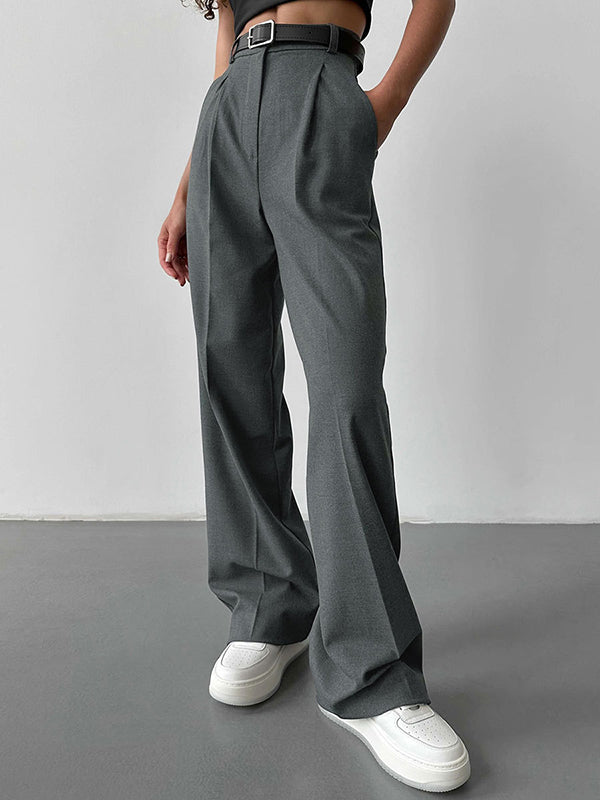 High Waisted Loose  Suit Trousers