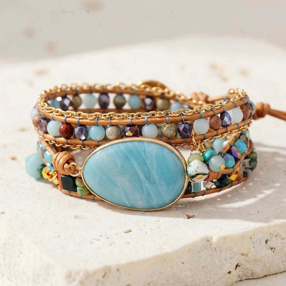 Vegan Amazonite Charm Bracelet