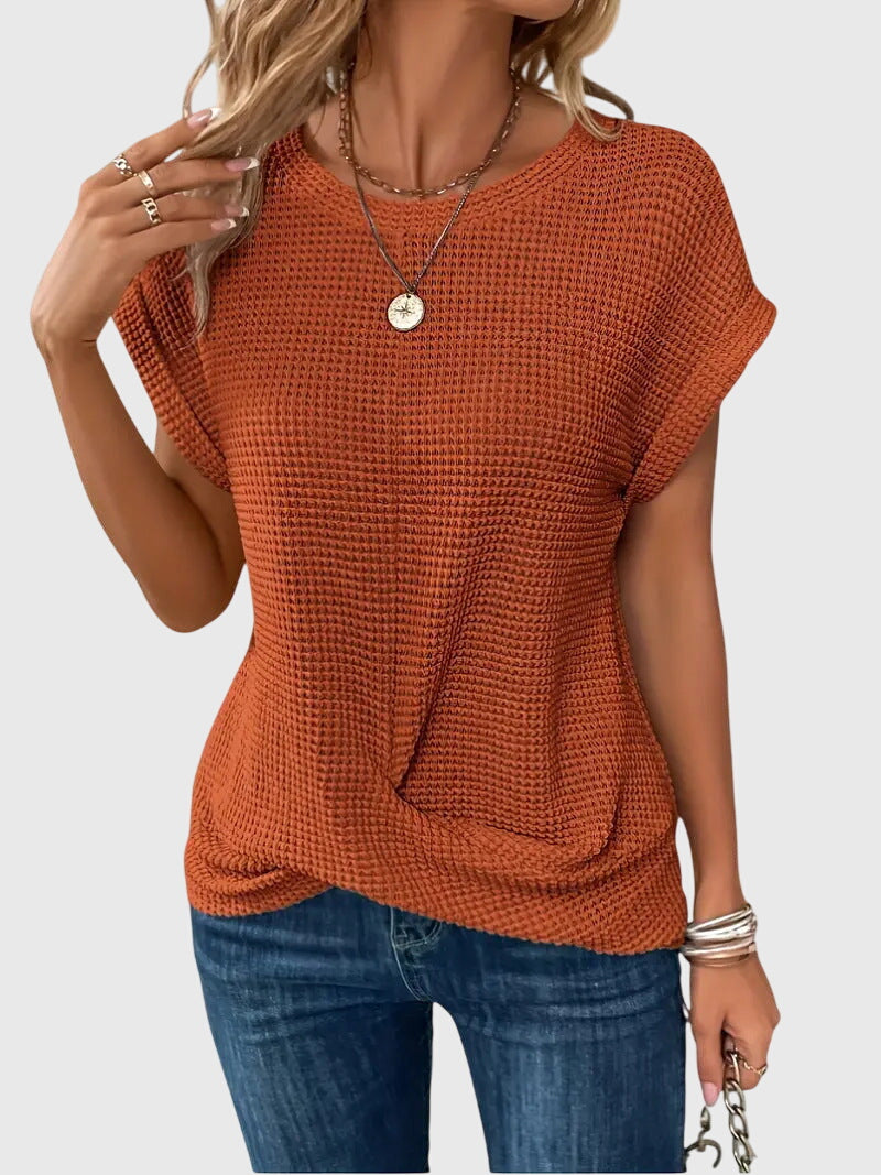 Elegant Blouse with Crew Neck