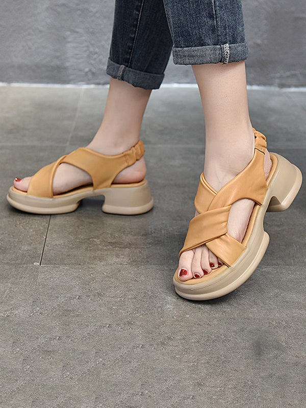 Leaher Platform Sandals
