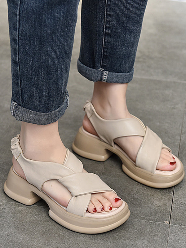 Leaher Platform Sandals