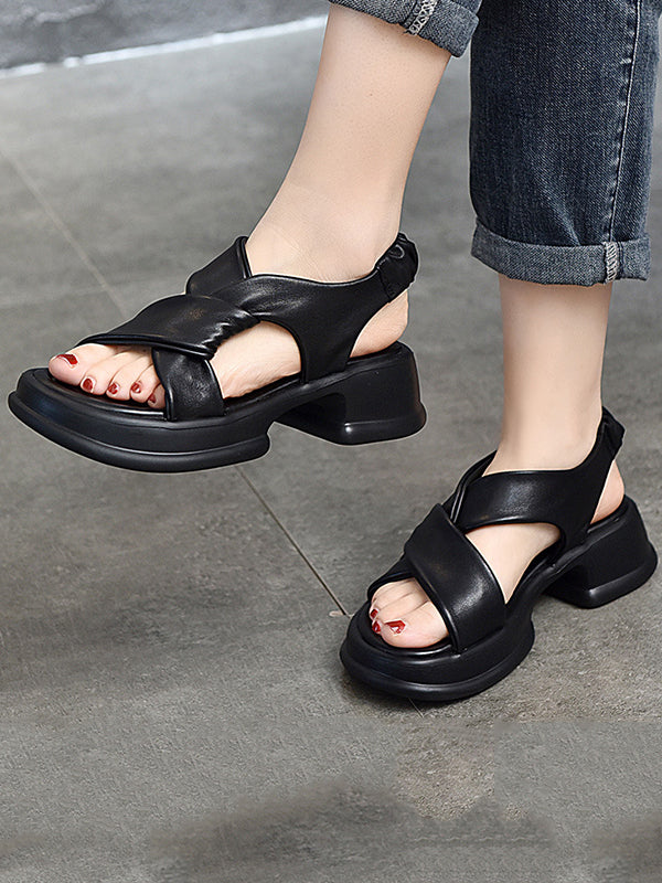Leaher Platform Sandals