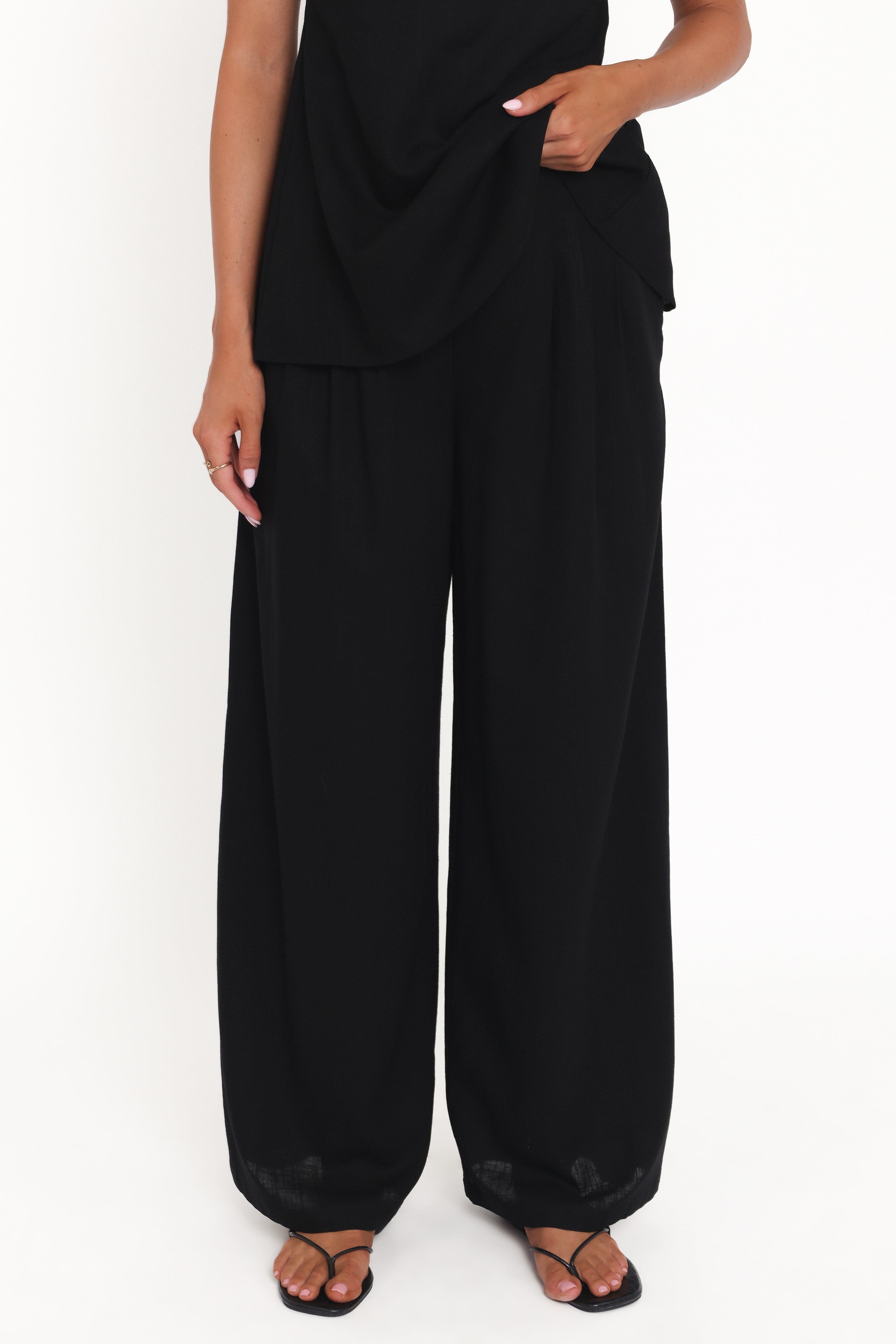 Wide Leg Pants - Black