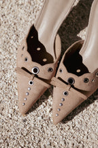 Mini Heels - Camel Suede