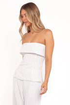 White Pinstripe Set